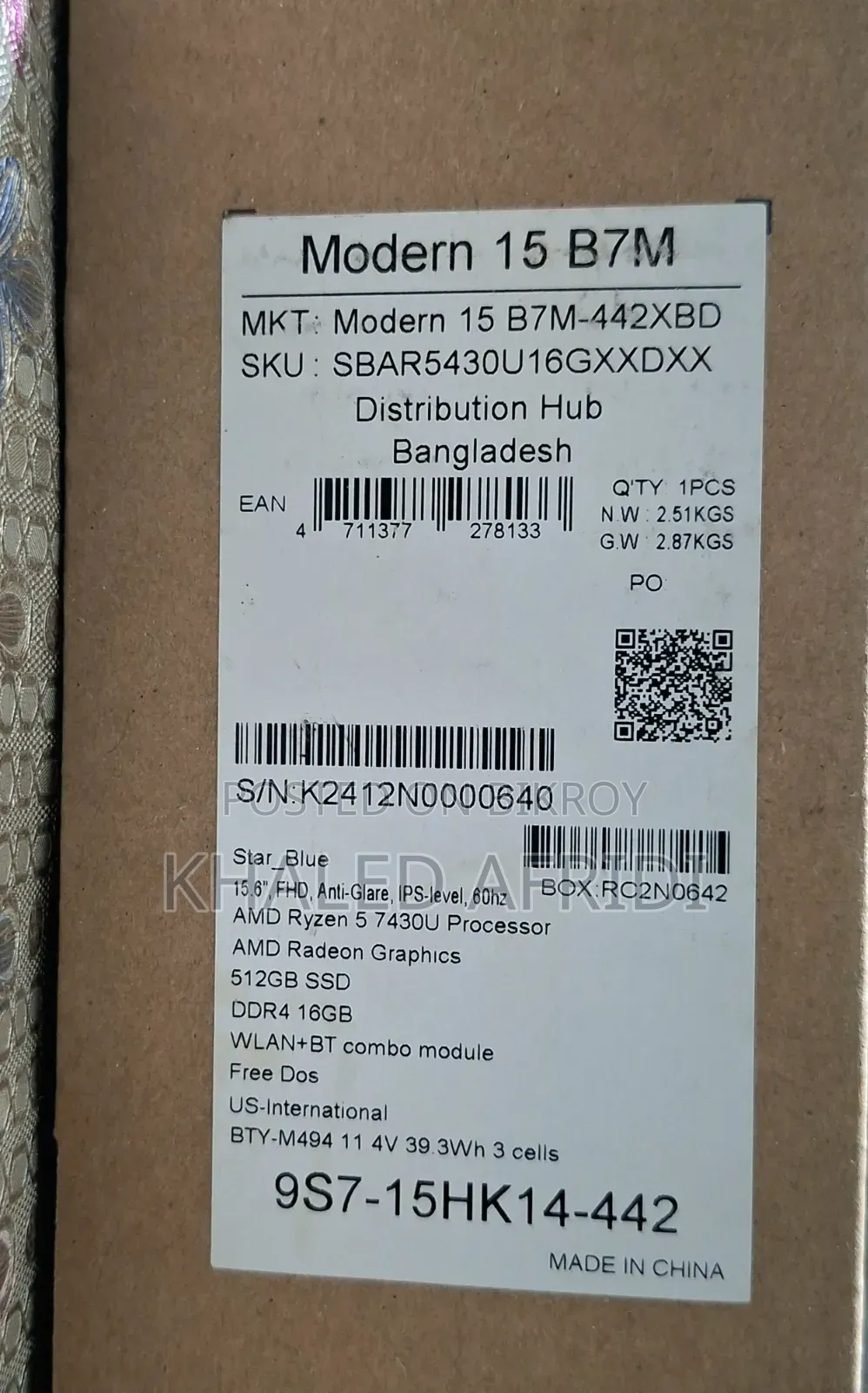 Laptop MSI Modern 14 16GB AMD Ryzen 5 SSD 512GB