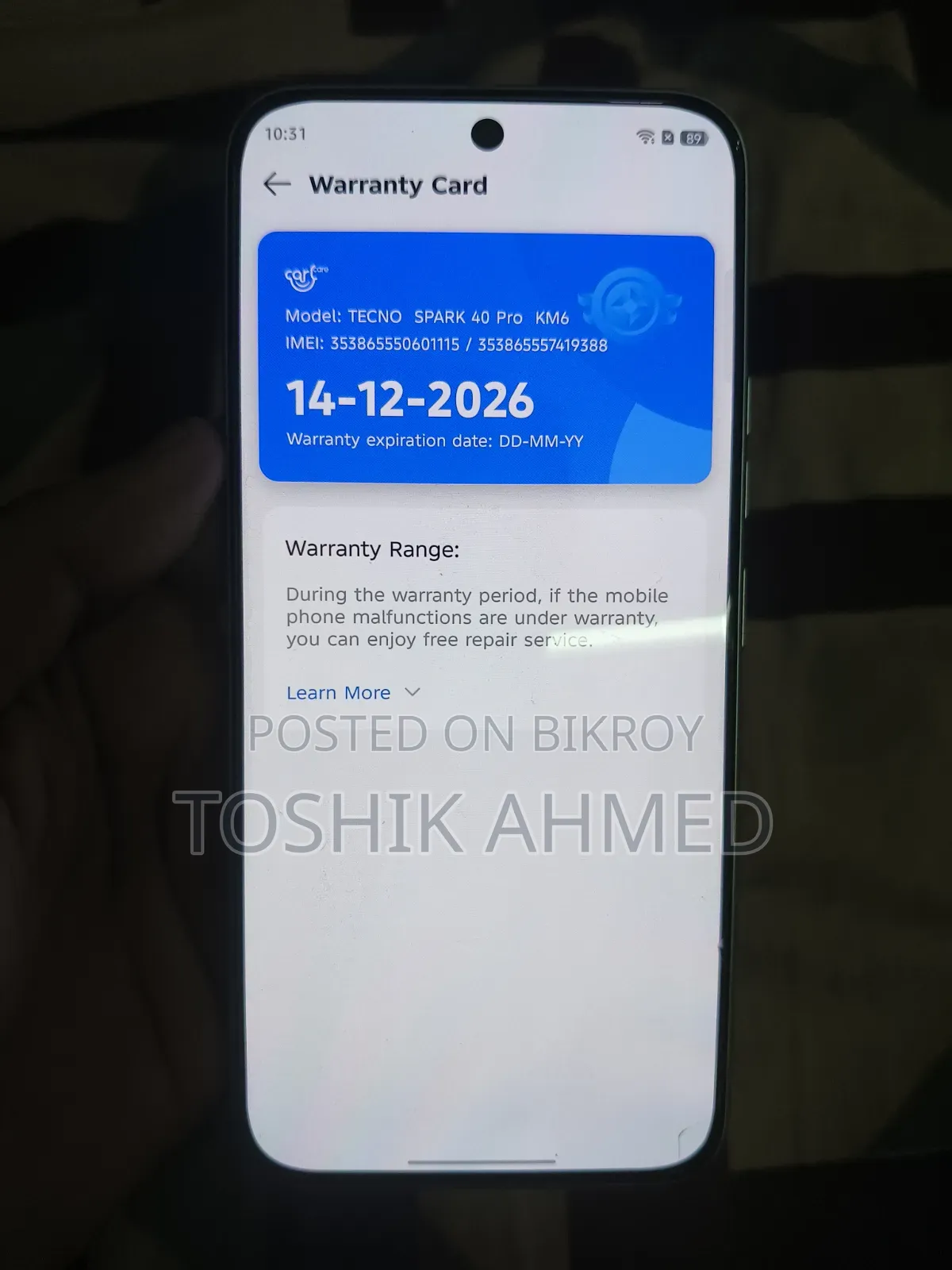 Tecno Spark 40 Pro 128 GB White