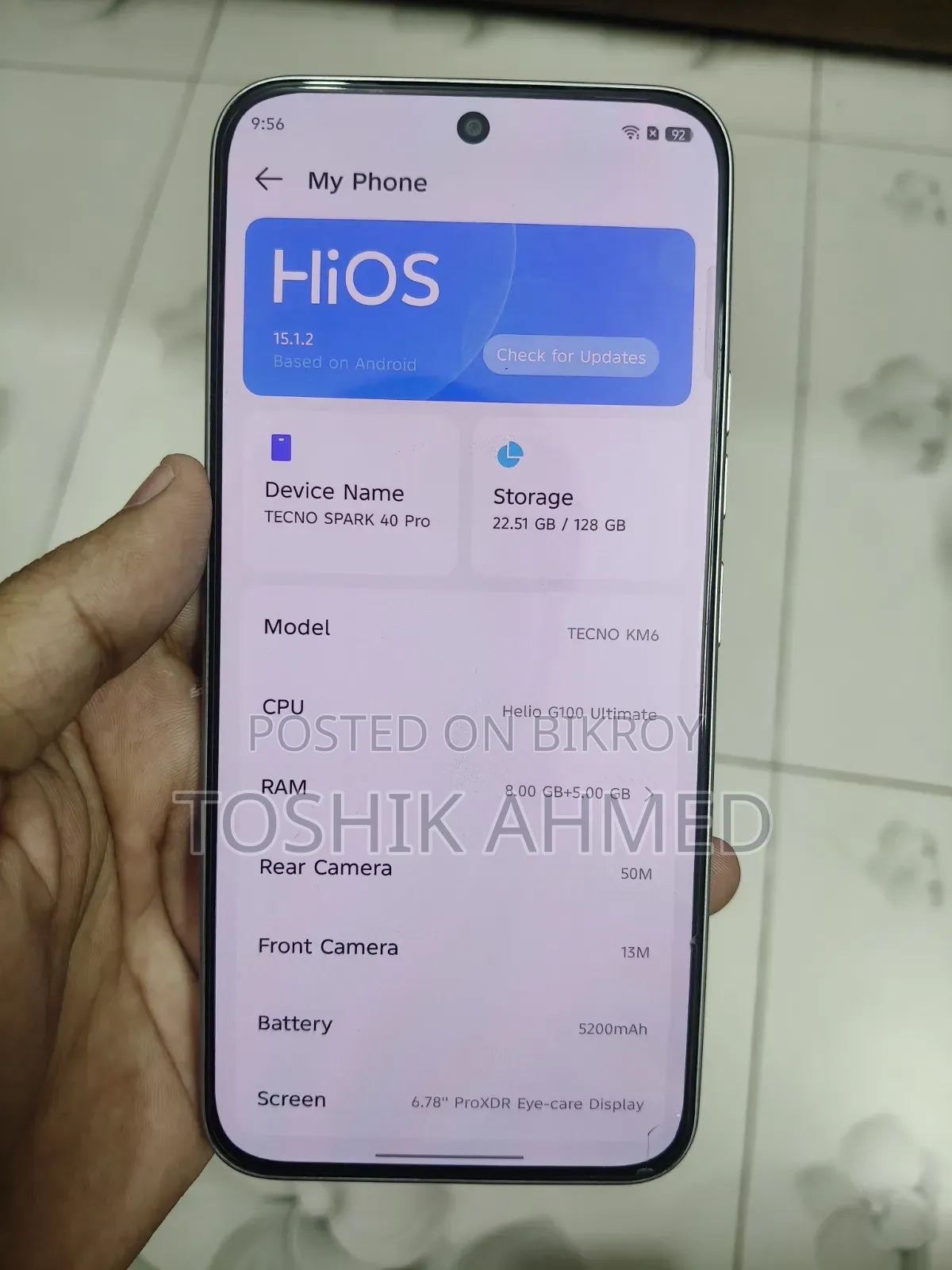 Tecno Spark 40 Pro 128 GB White
