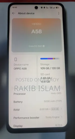 Oppo A58 4G 128 GB Graphite