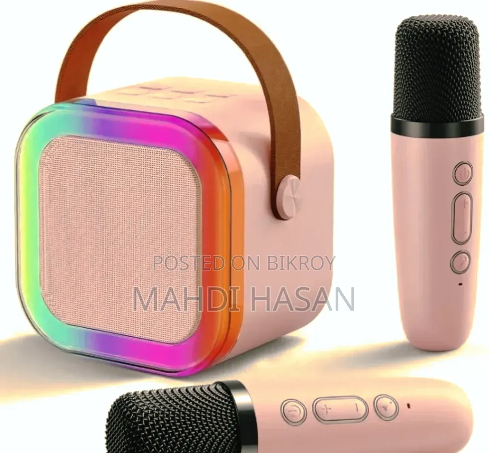 K12 Karaoke RGB Bluetooth Portable Wireless Microphone Speaker