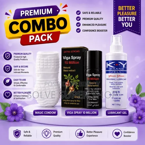 Extra Strong Combo Pack Viga Spray + K-Y Jelly + Reusable Magic Condom