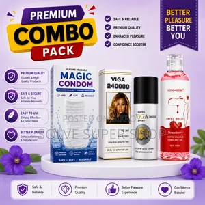 Luxury Combo Pack – Super Viga 240000 + Strawberry Gel + Magic Condom