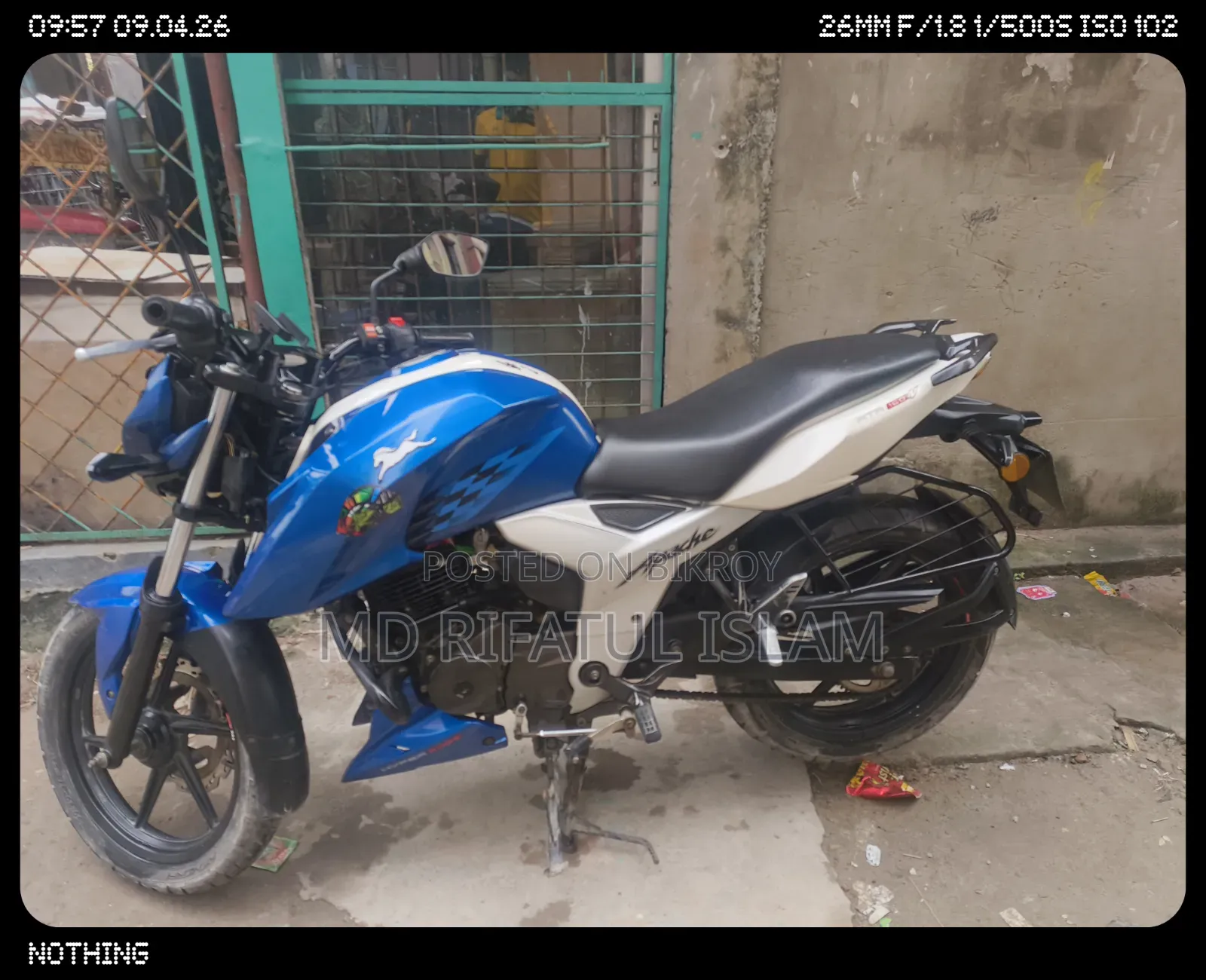 TVS Apache 160 4V 2020 Blue
