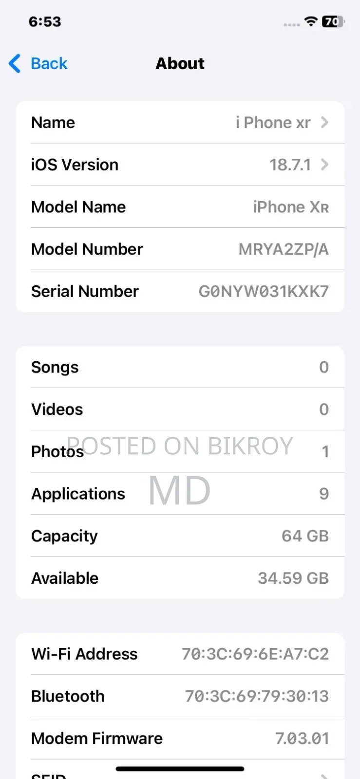 Apple iPhone XR 64 GB Blue