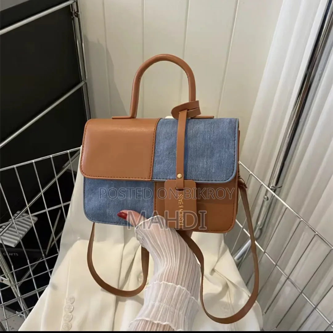 Stylish Denim & Leather Ladies Bag