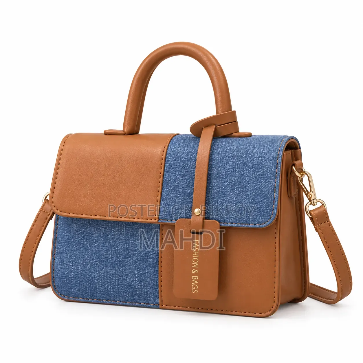 Stylish Denim & Leather Ladies Bag
