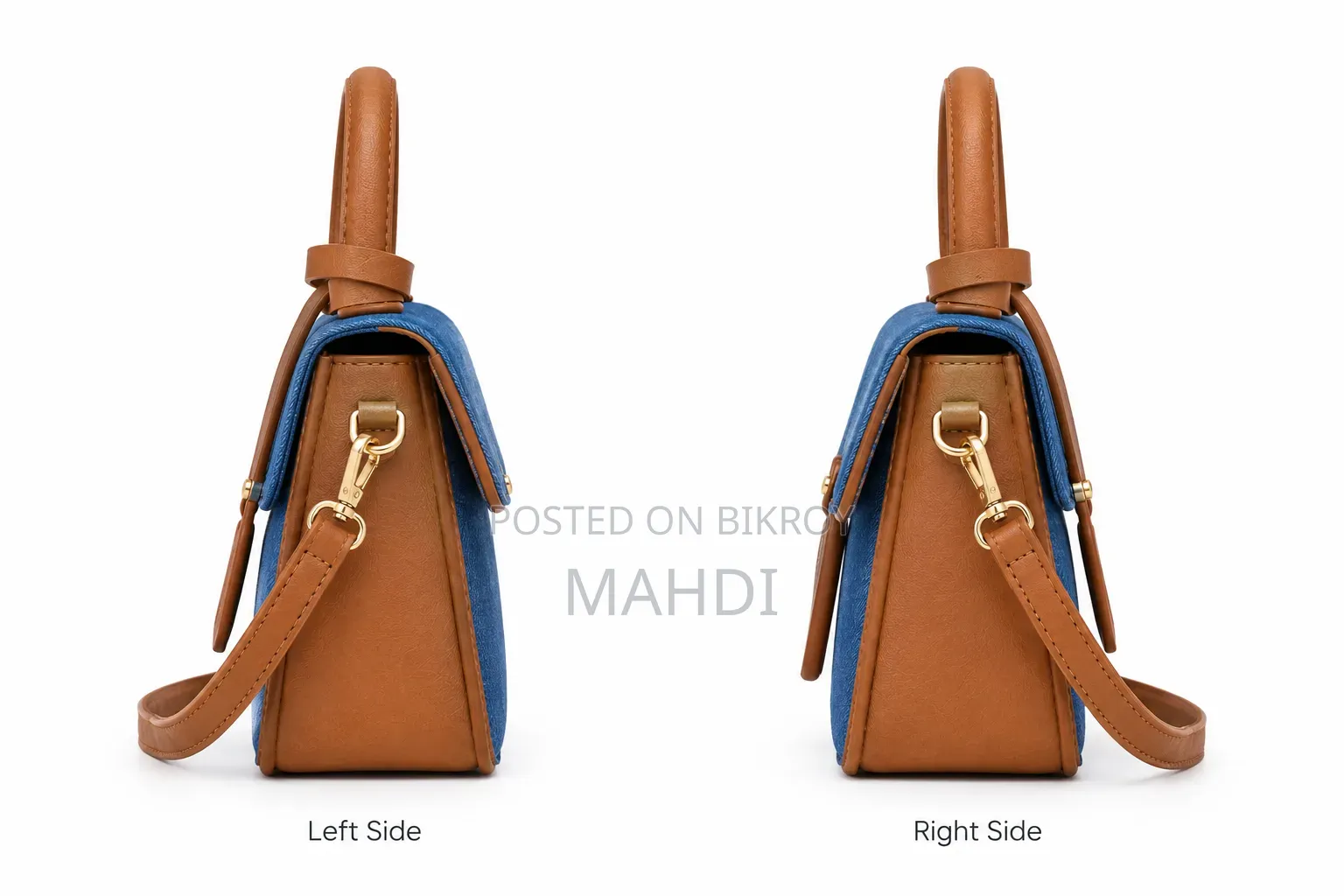 Stylish Denim & Leather Ladies Bag