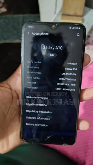 Samsung A10 32 GB Black