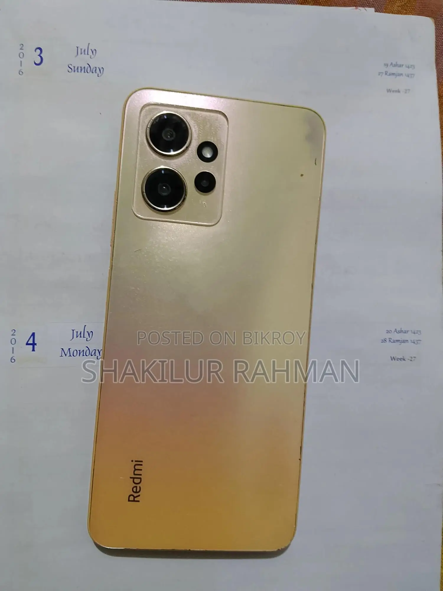 শাওমি রেডমি নোট ১২ ৪জি ৬৪ জিবি রোজ গোল্ড