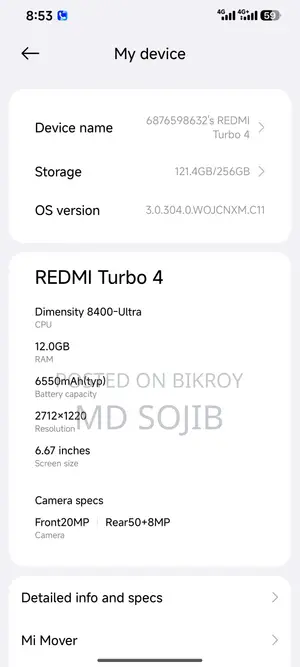 Xiaomi Redmi Turbo 4 256 GB White