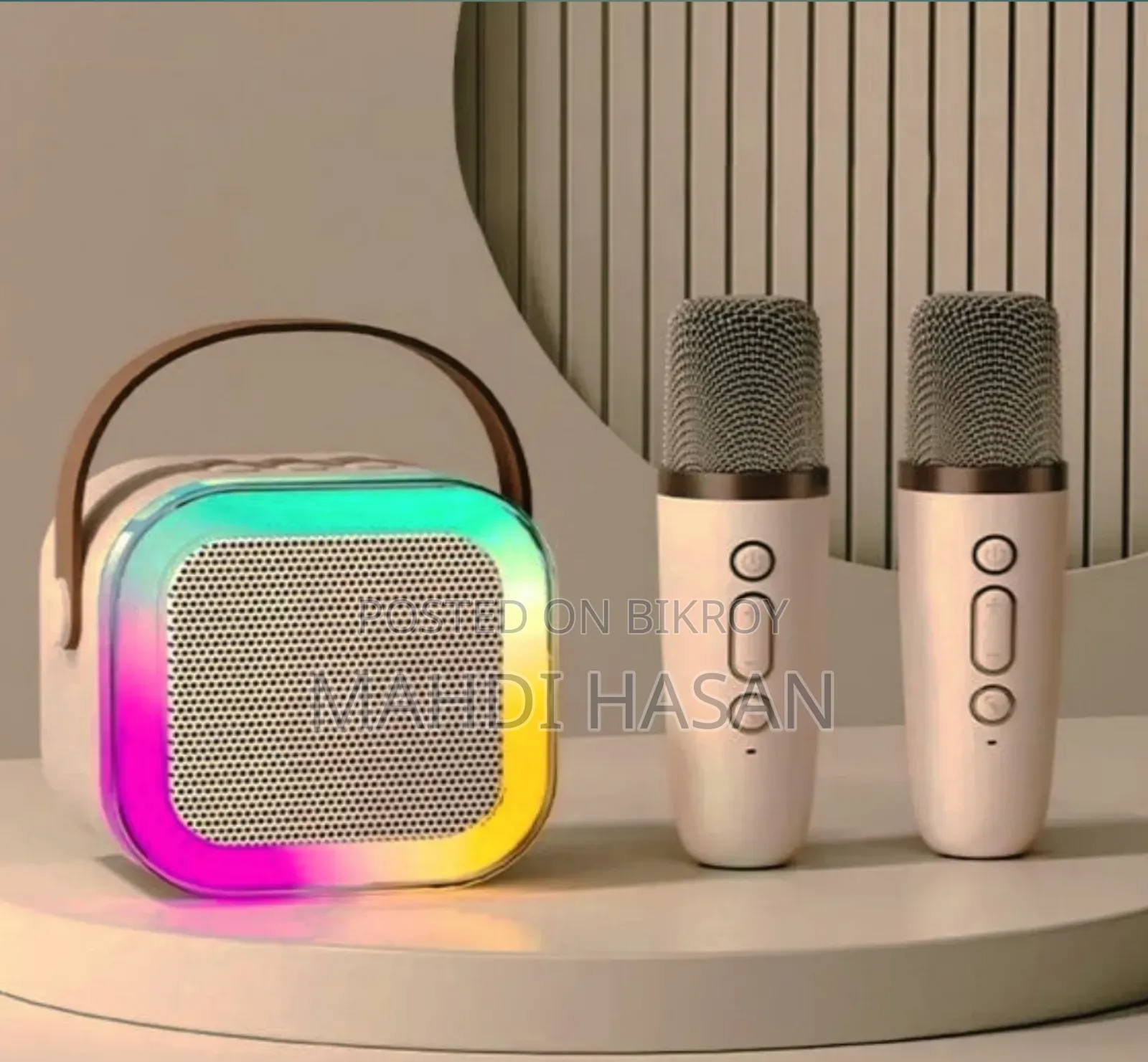 K12 Karaoke RGB Bluetooth Portable Wireless Microphone Speaker