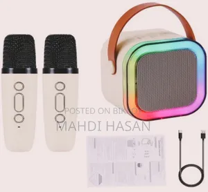 K12 Karaoke RGB Bluetooth Portable Wireless Microphone Speaker