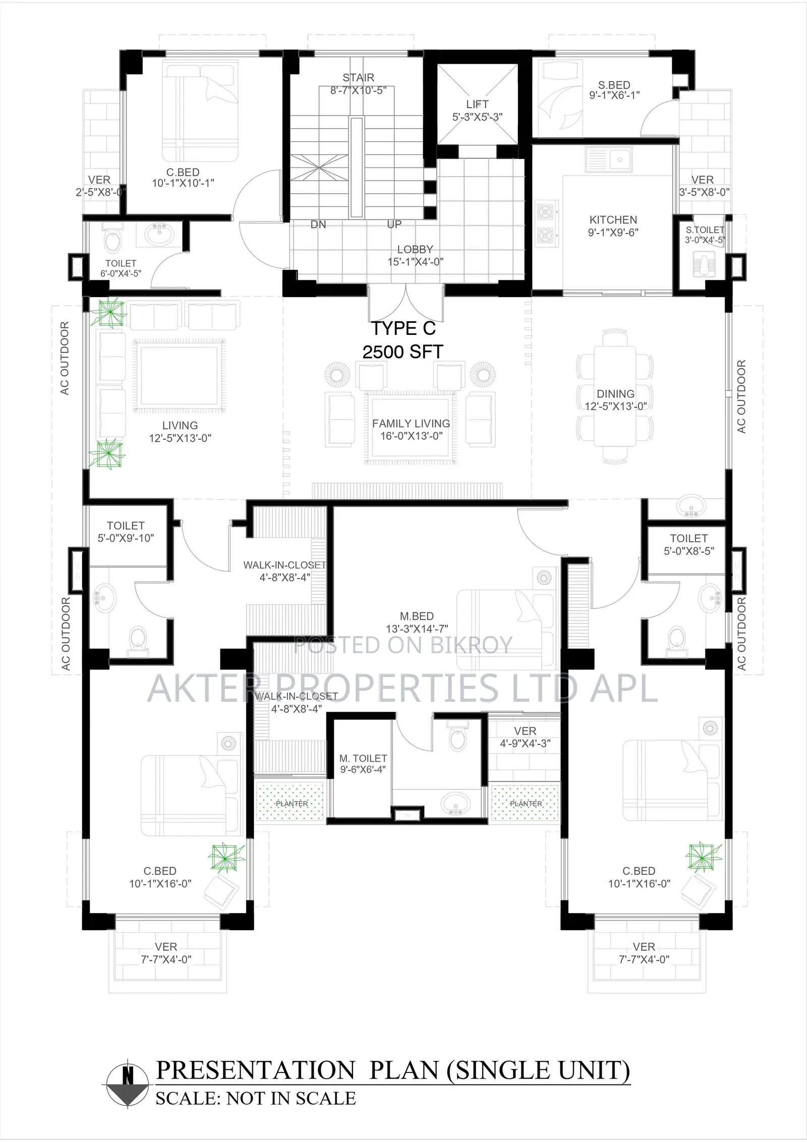 4 Bedroom Apartment in Opposite East West, Aftab Nagar for sale