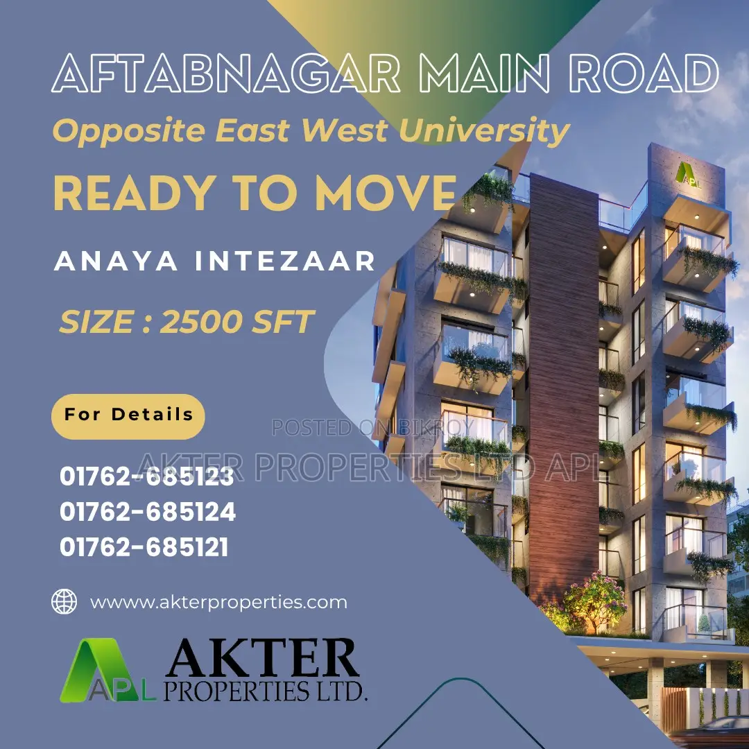 4 Bedroom Apartment in Opposite East West, Aftab Nagar for sale