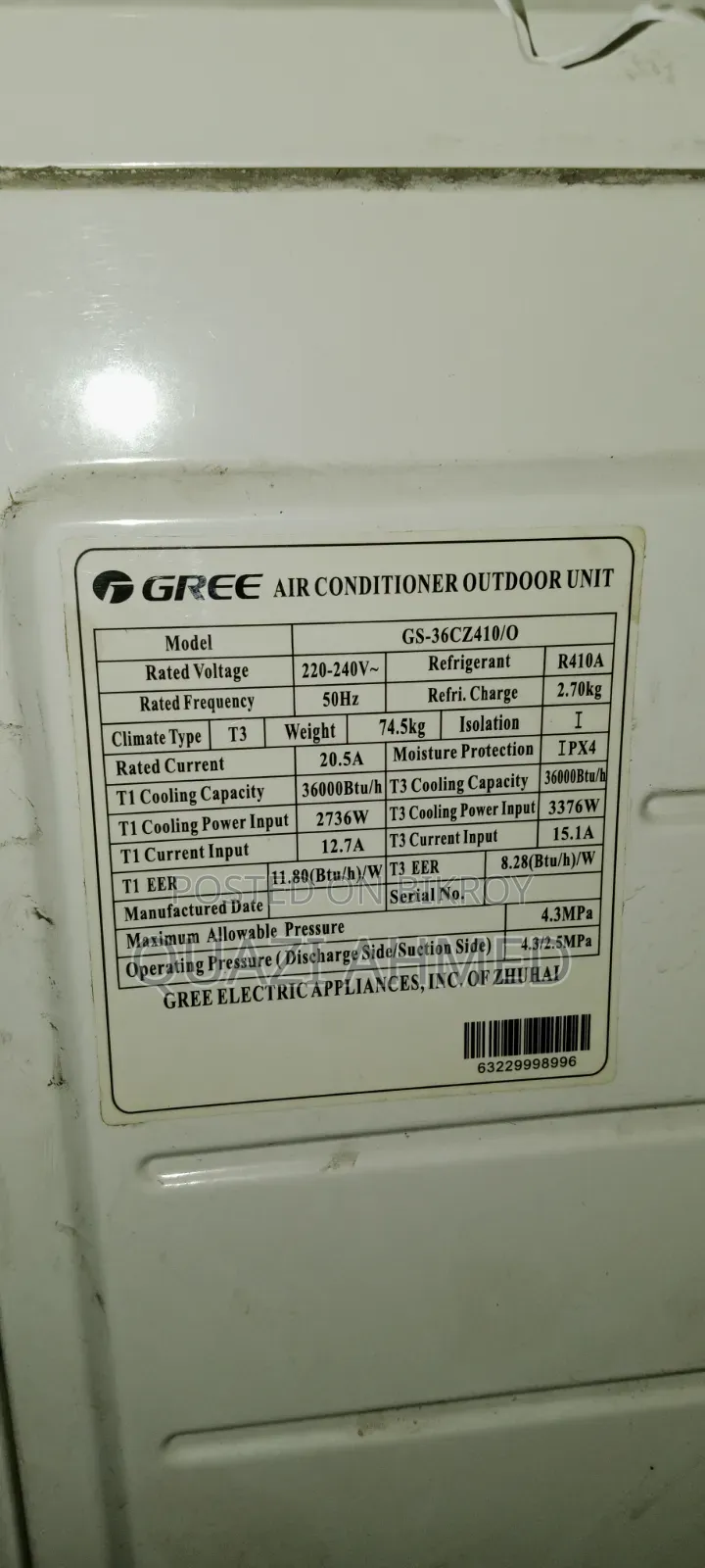 Gree 3 Ton AC