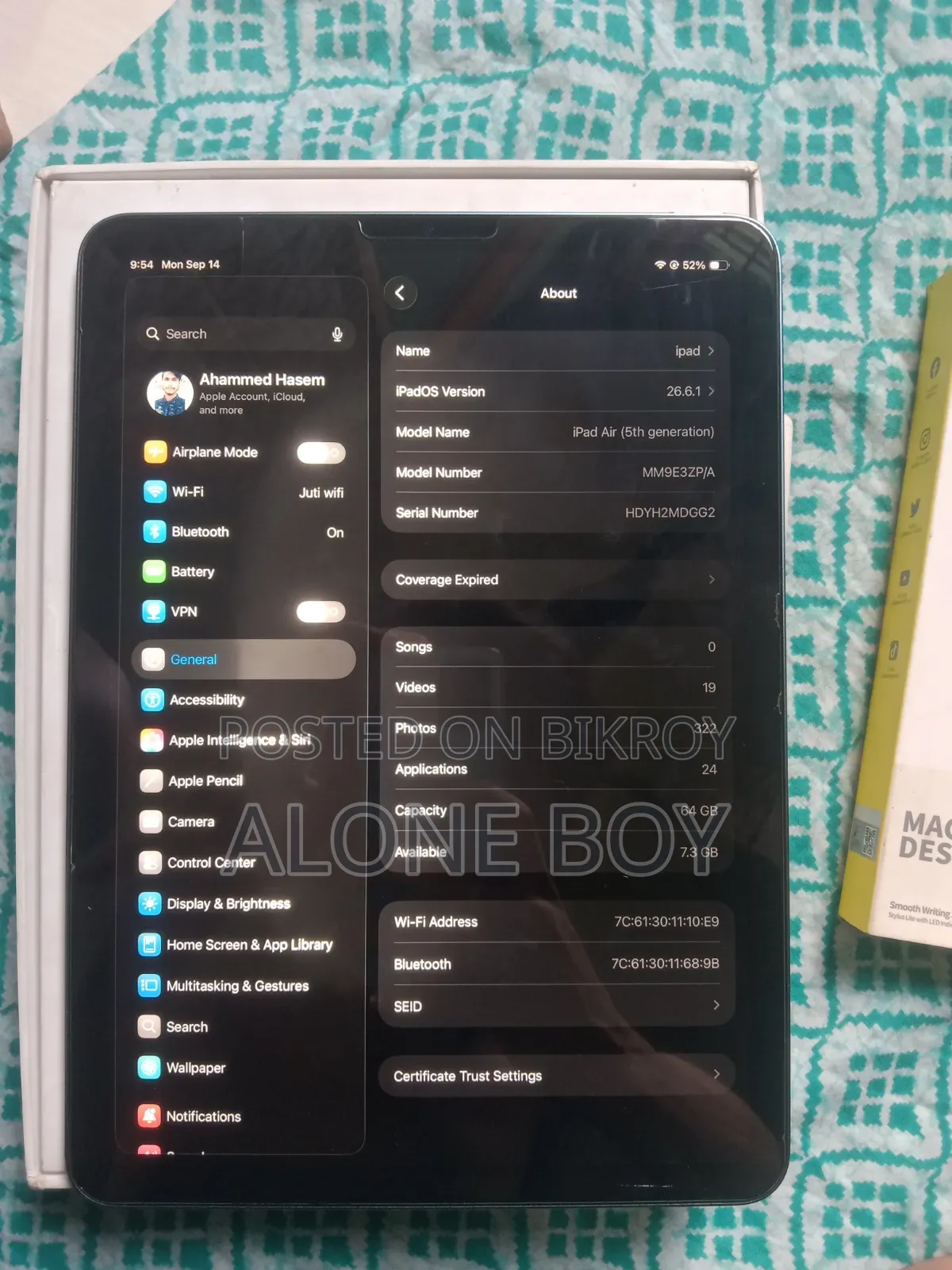 Apple iPad Air (2022) 64 GB Blue