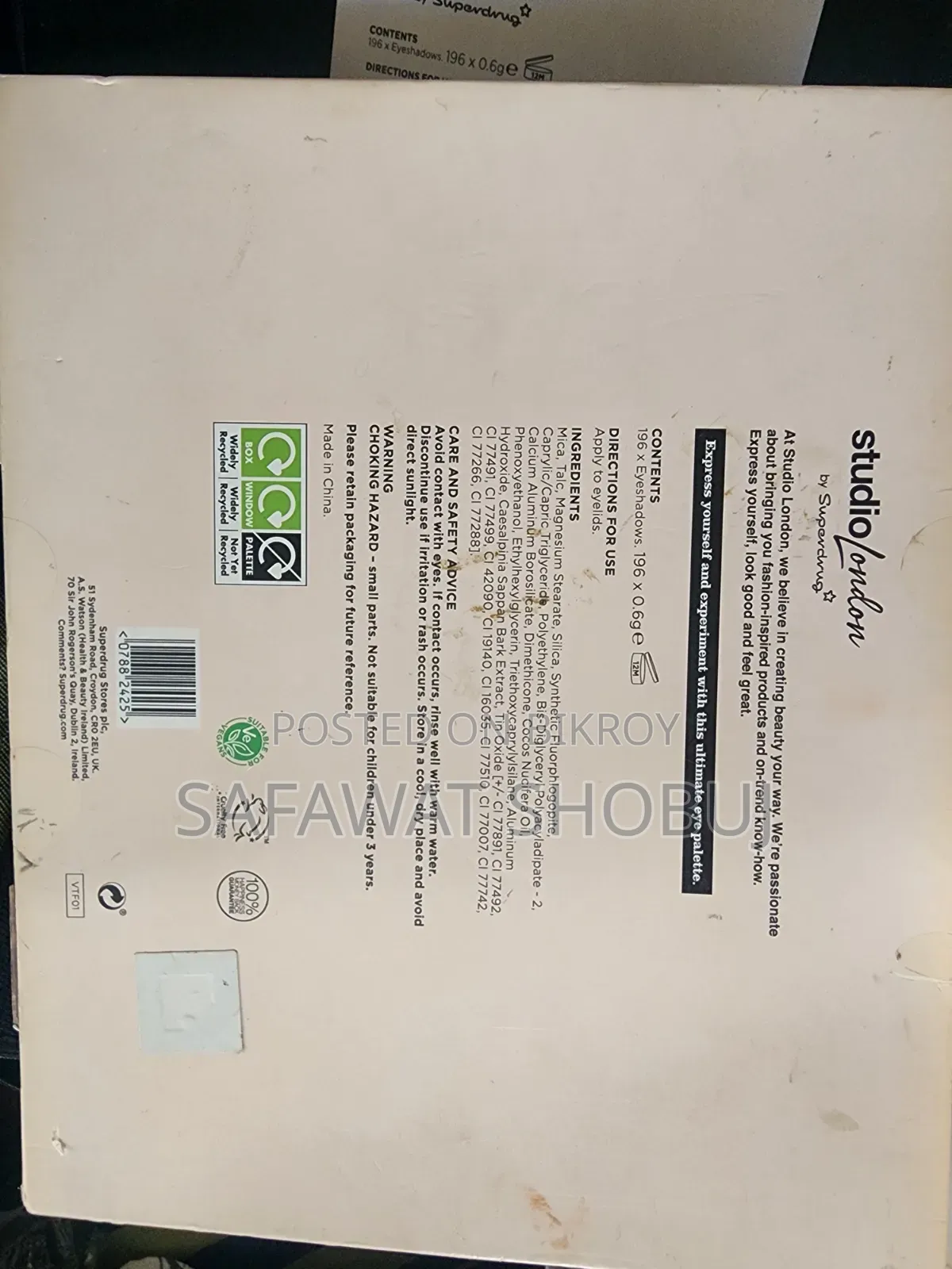 Superdrug Studio London 196 Eyeshadow Palette
New