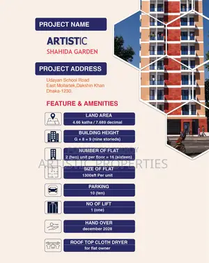 3bdrm Apartment in Artistic Shahida, Uttara for sale