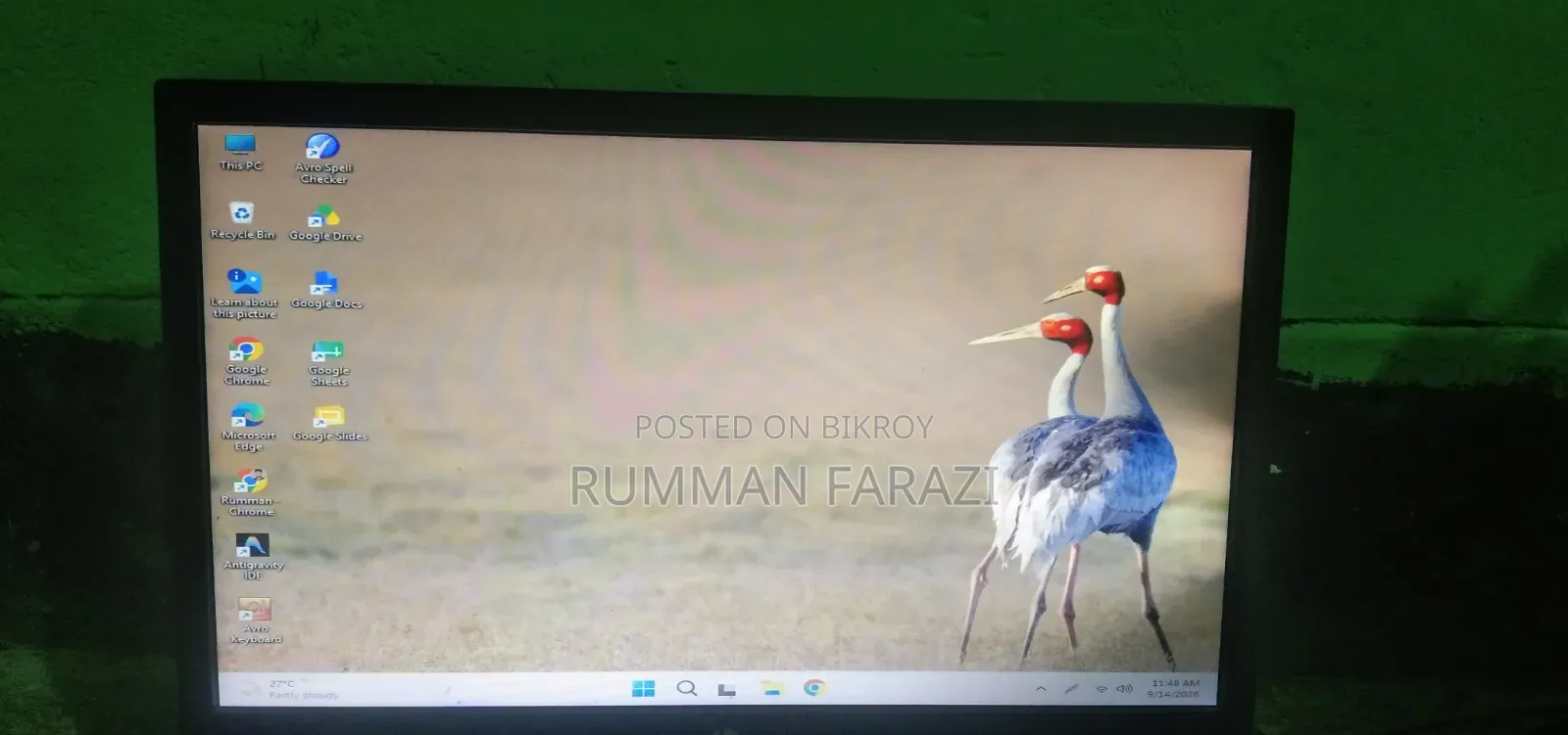 HP V193 18.5" LED Monitor (with minor shadow issue, running condition)