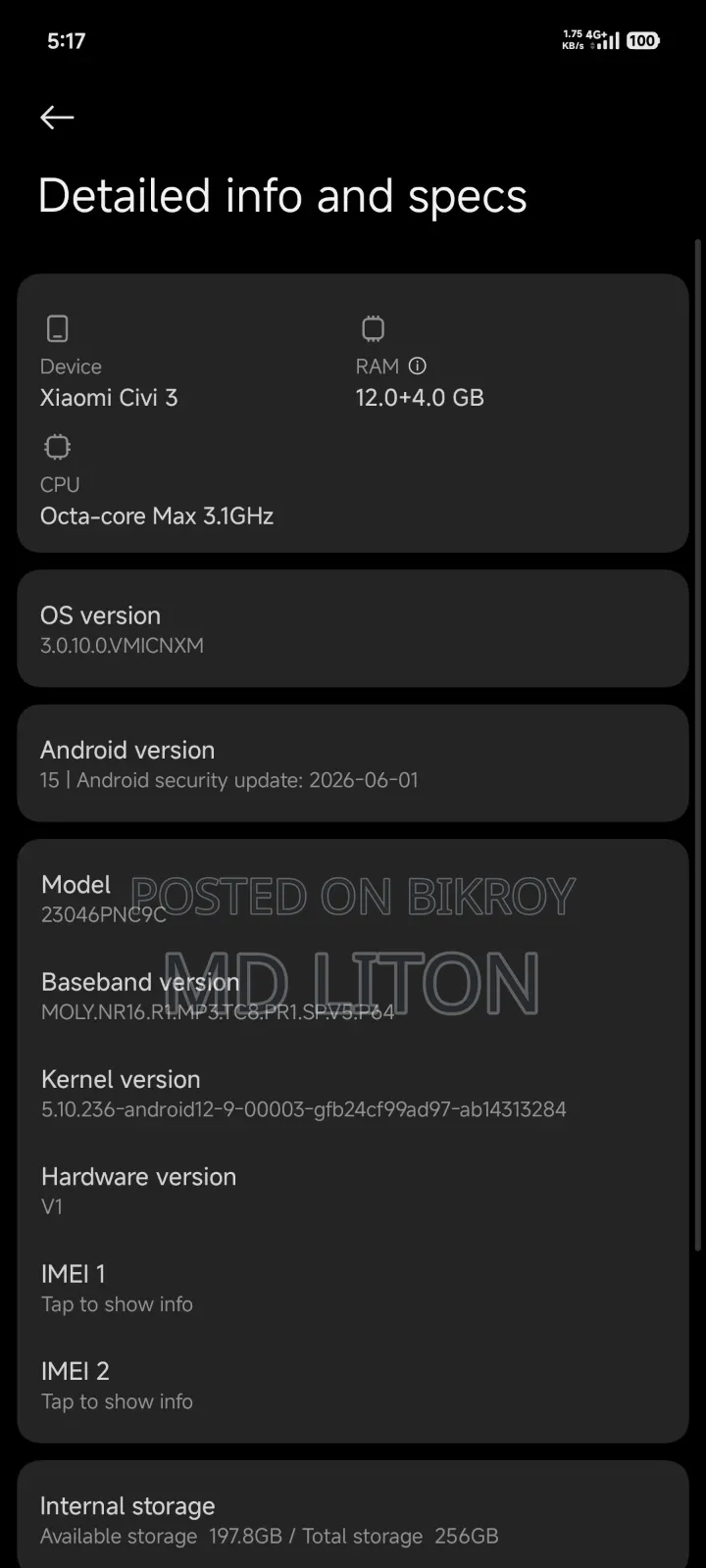 Xiaomi Civi 3 256 GB White