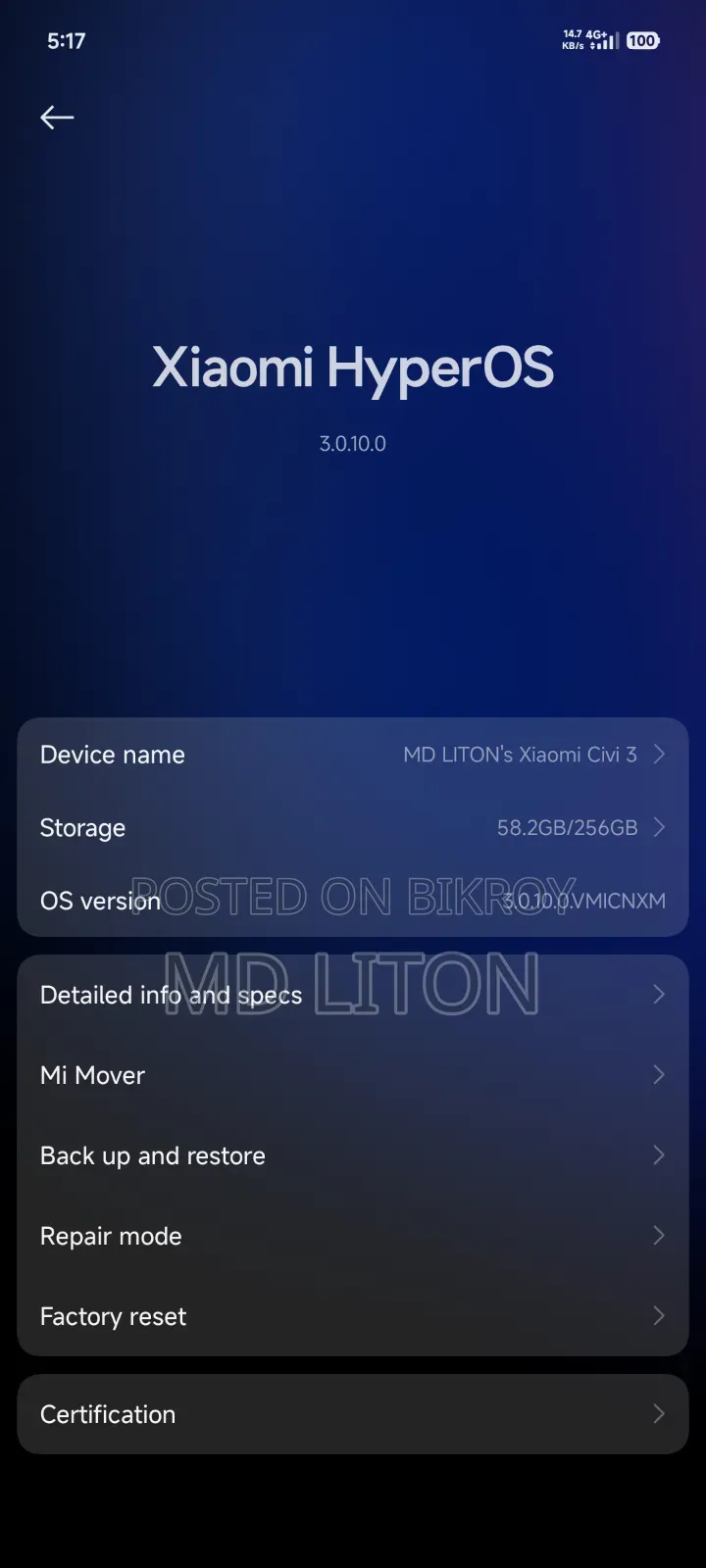 Xiaomi Civi 3 256 GB White