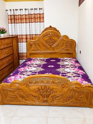 সেগুন কাঠের বক্স খাট ৬/৭ ফিট