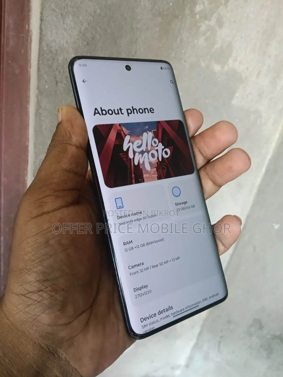 মোটোরোলা এজ ৬০ ফিউশন ২৫৬ জিবি গ্রে