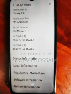 স্যামসাং গ্যালাক্সি এ৩০ ৬৪ জিবি ব্ল্যাক