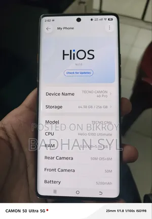 টেকনো ক্যামন ৪০ প্রো ৪জি ২৫৬ জিবি গ্রে