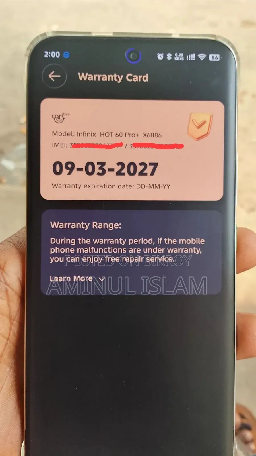 ইনফিনিক্স হট ৬০ প্রো+ ২৫৬ জিবি