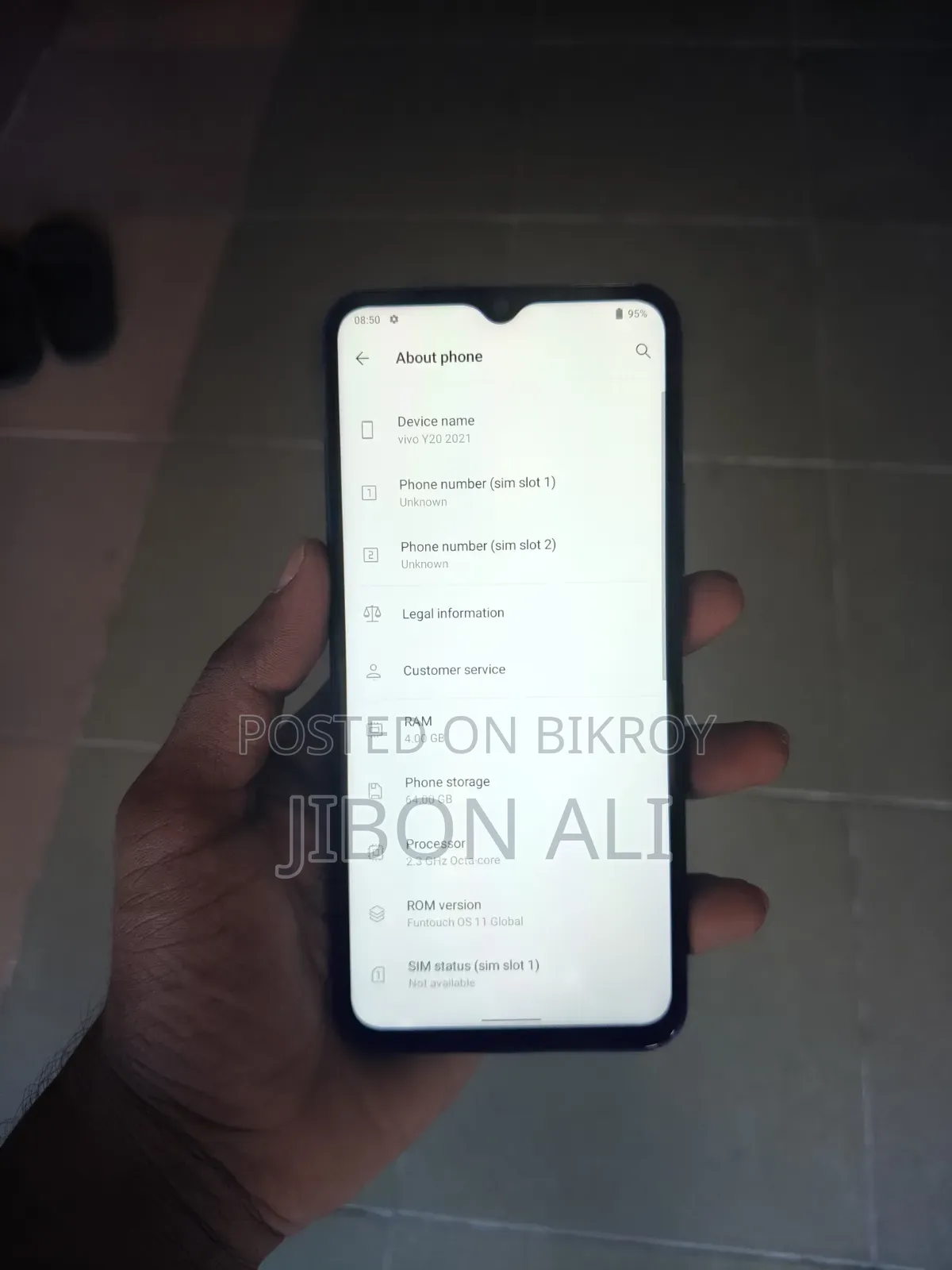 ভিভো ওয়াই২০ ৬৪ জিবি নীল