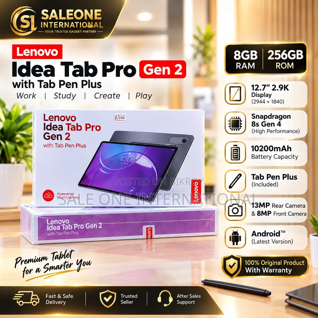 New Lenovo Idea Tab Pro Gen 2 256 GB Gray