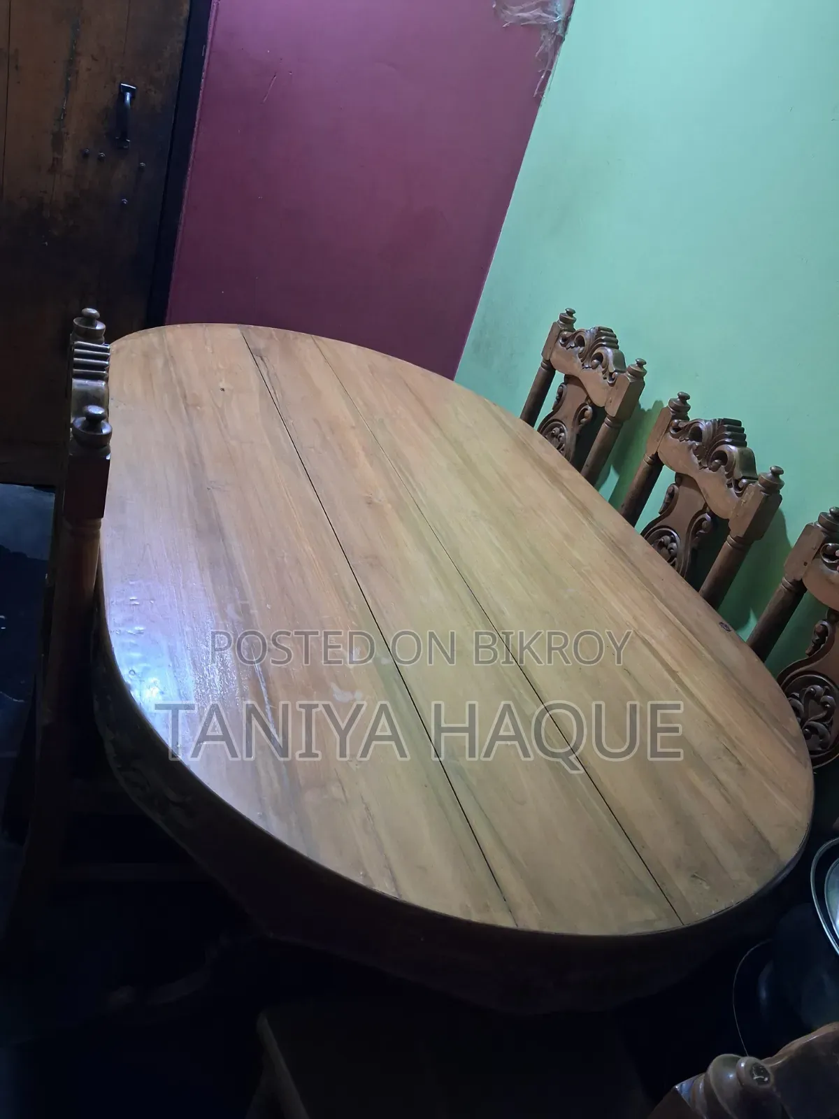 Dining table with six chairs