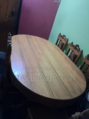 Dining table with six chairs