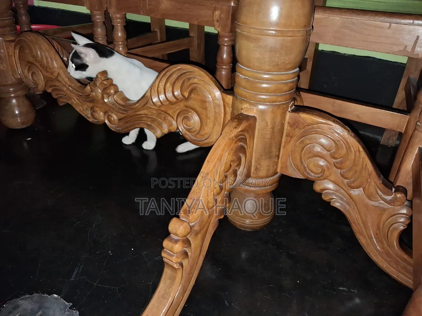 Dining table with six chairs