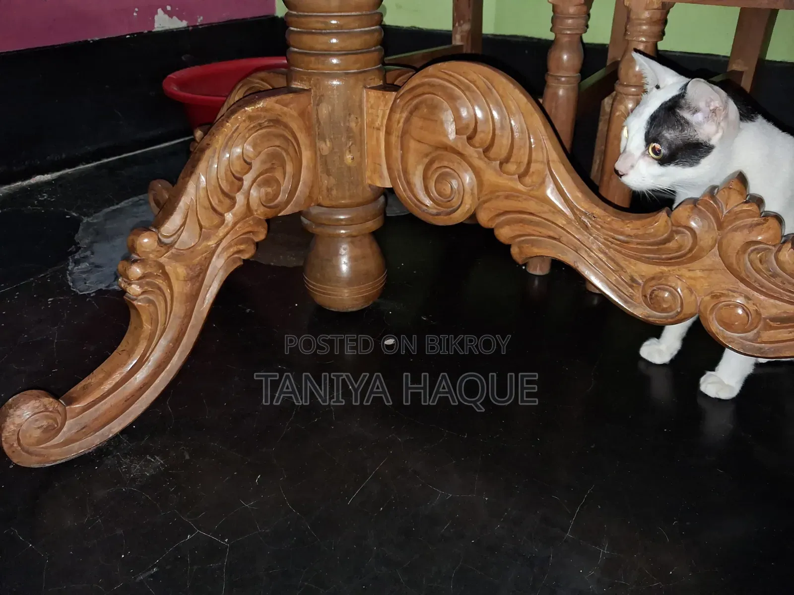 Dining table with six chairs