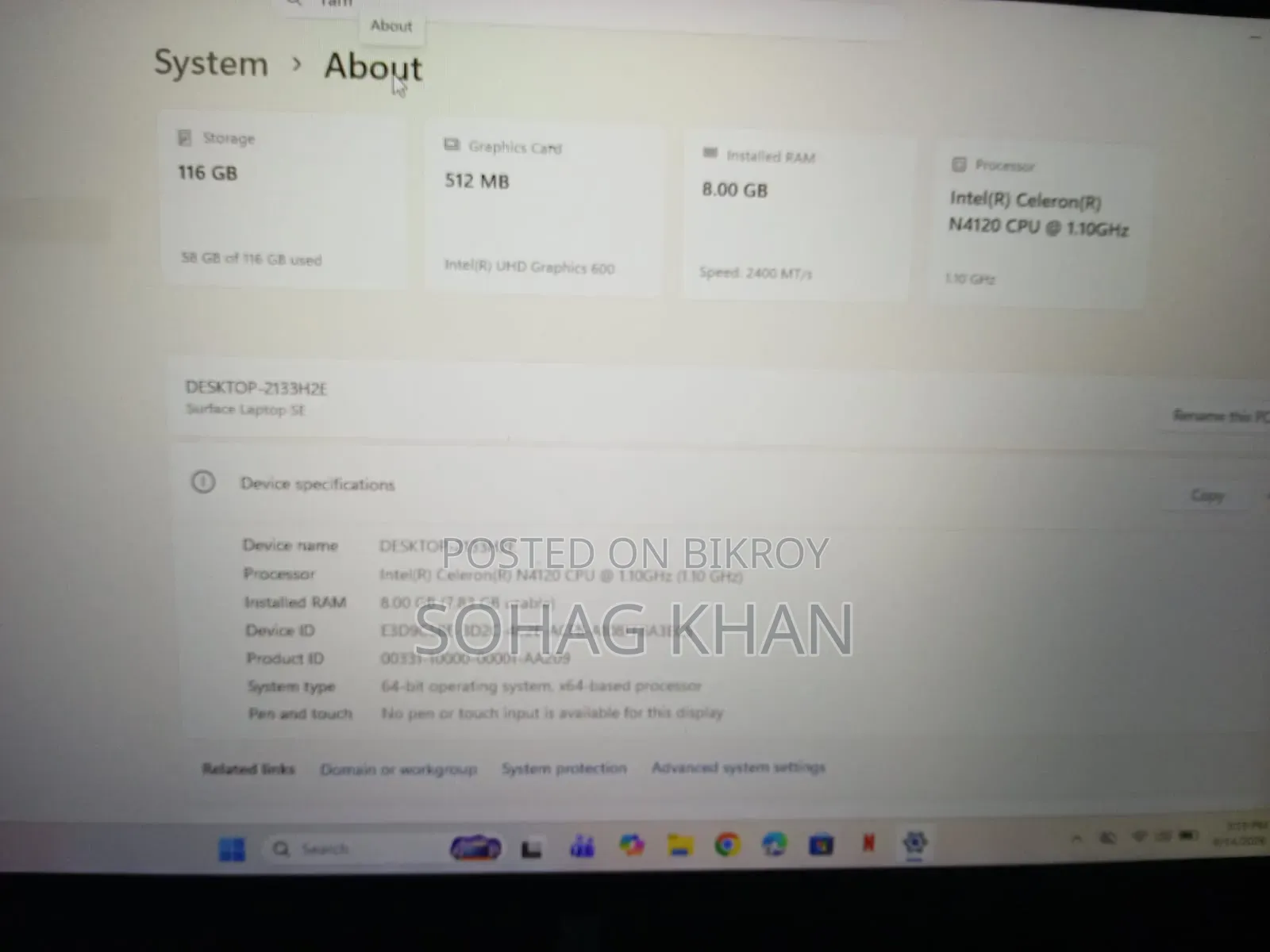 Laptop Microsoft Surface 3 8GB SSHD (Hybrid) 128GB