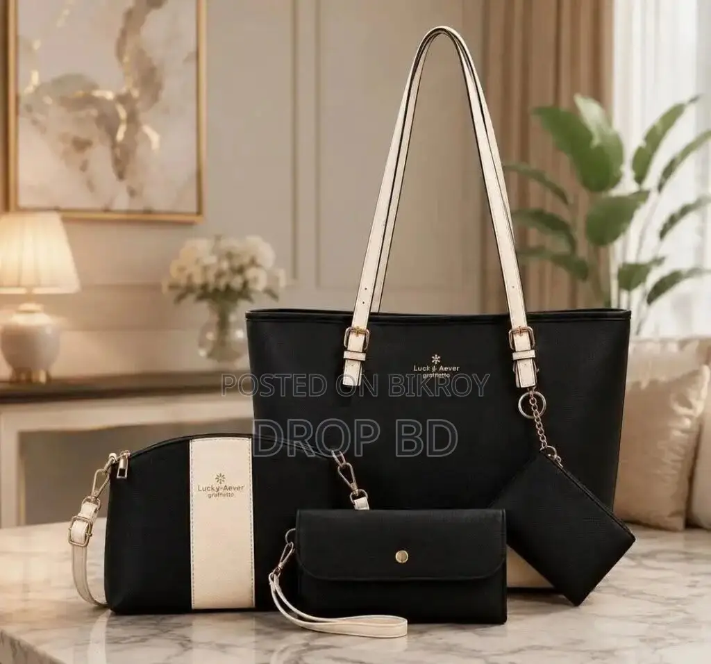Lucky & Aever 4-in-1 Premium Elegant Leather Handbag Set