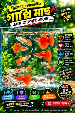 Full Red Moscow Guppy Available, Aquarium Fish