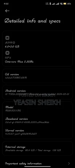 Xiaomi Poco F3 128 GB Black