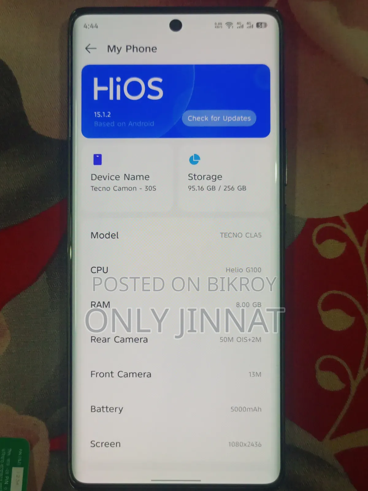 টেকনো ক্যামন ৩০এস ২৫৬ জিবি ব্ল্যাক