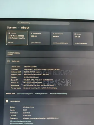 Desktop Computer Gigabyte GA-H110MSTX-HD3-ZK 8GB AMD Ryzen 5 SSD 256GB