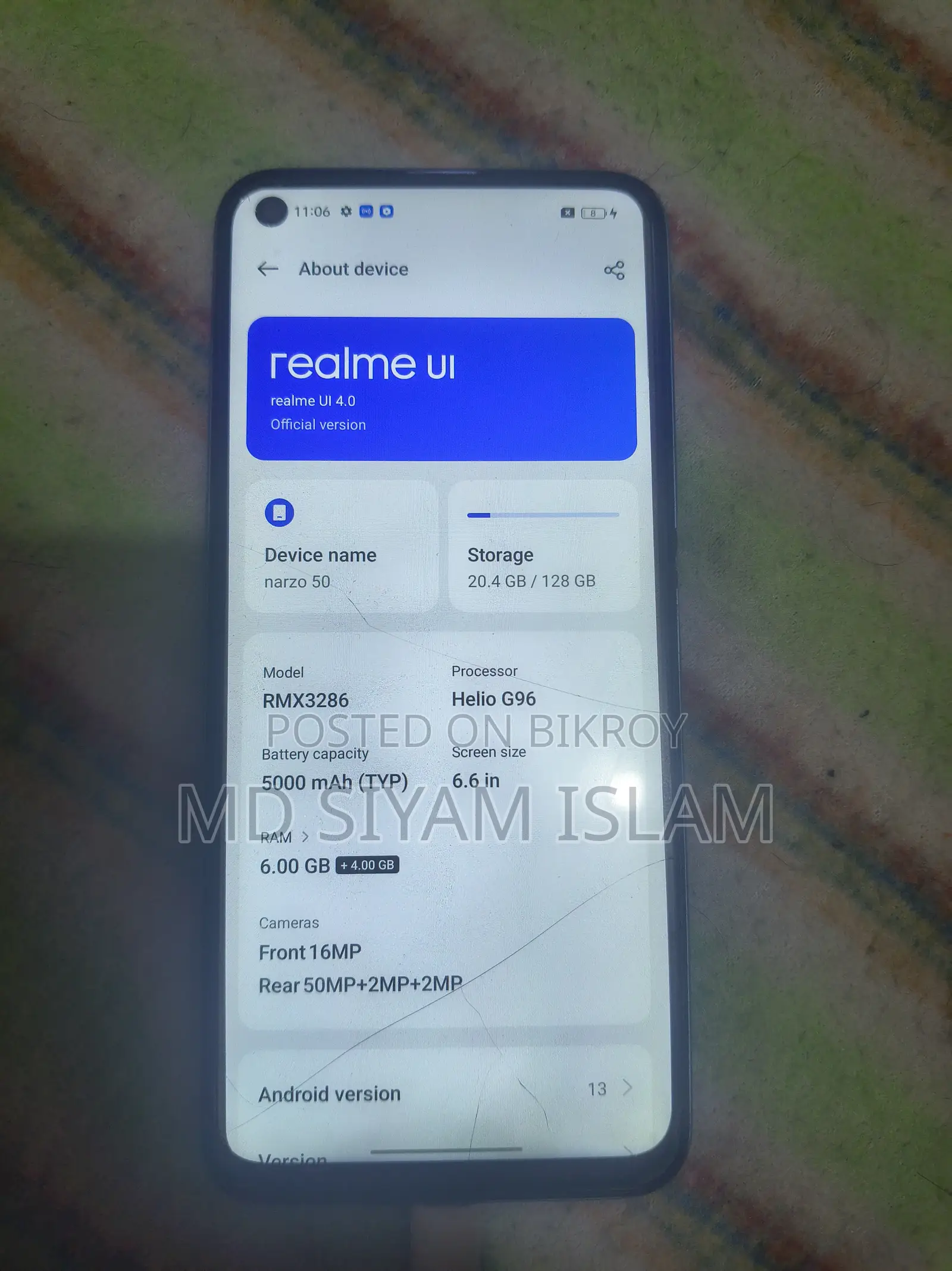 Realme Narzo 50 128 GB Blue