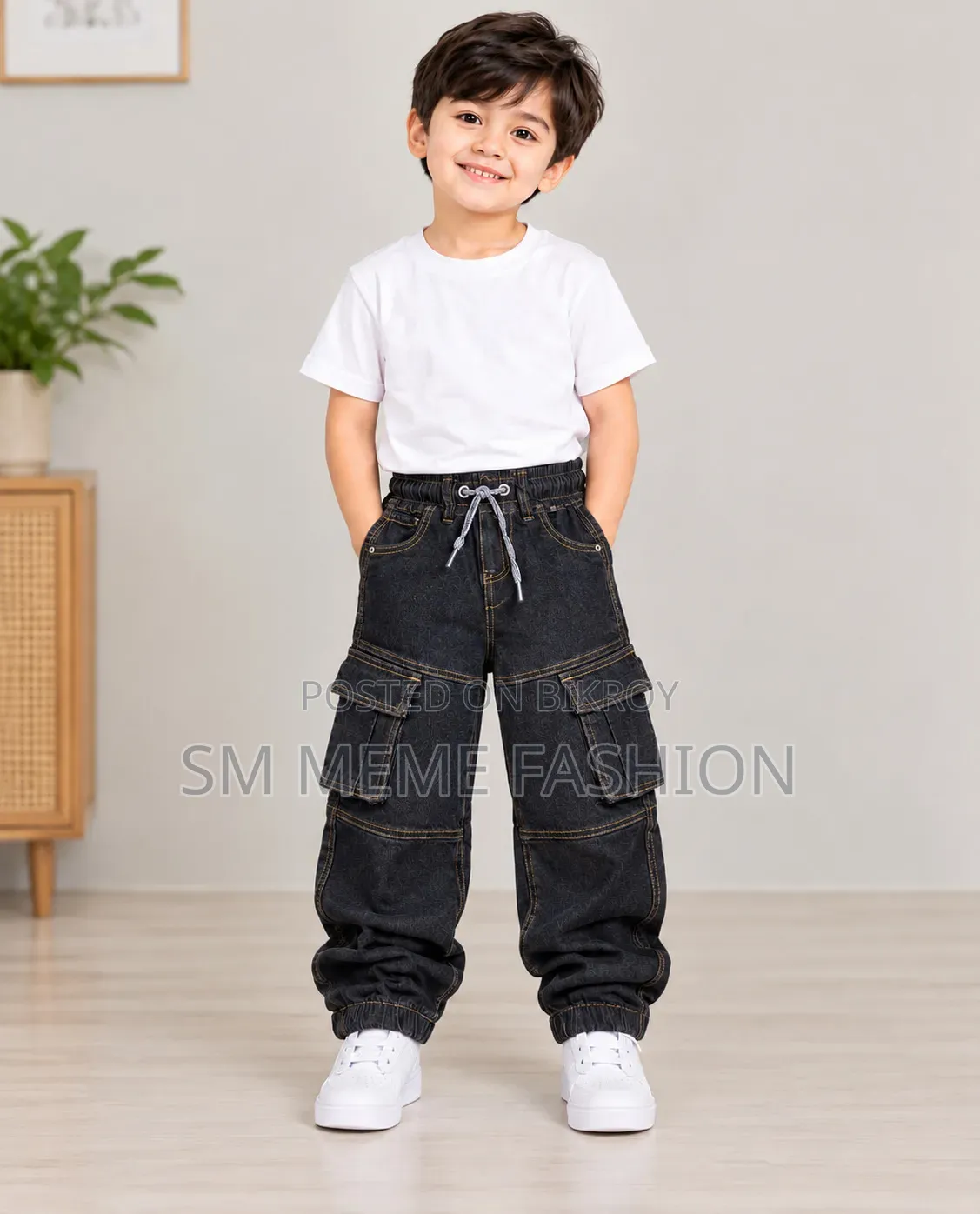 Boys Denim Baggy Joggers Pant 2-12y