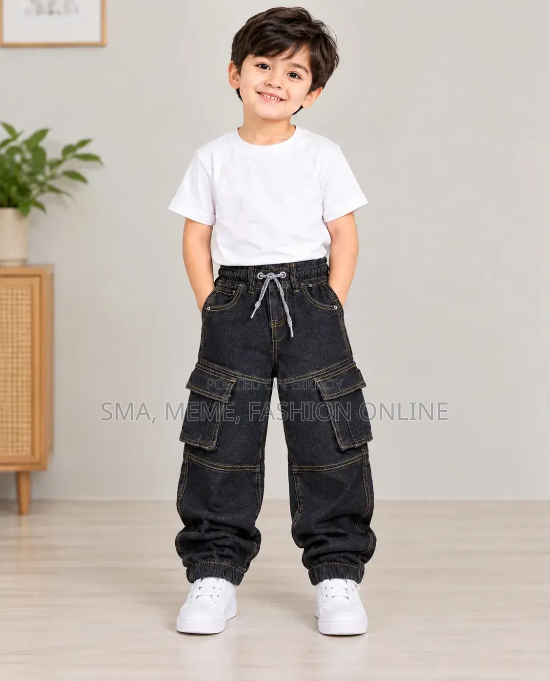 Boys Denim Baggy Joggers Pant 2-12y