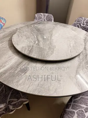 Marble Dining Table Round Top With 6 Chairs