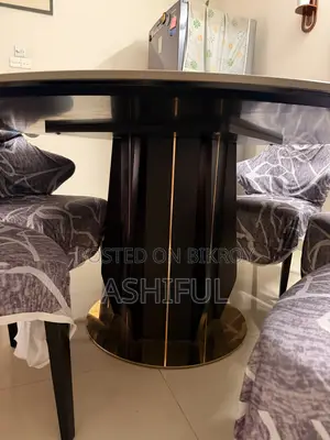 Marble Dining Table Round Top With 6 Chairs