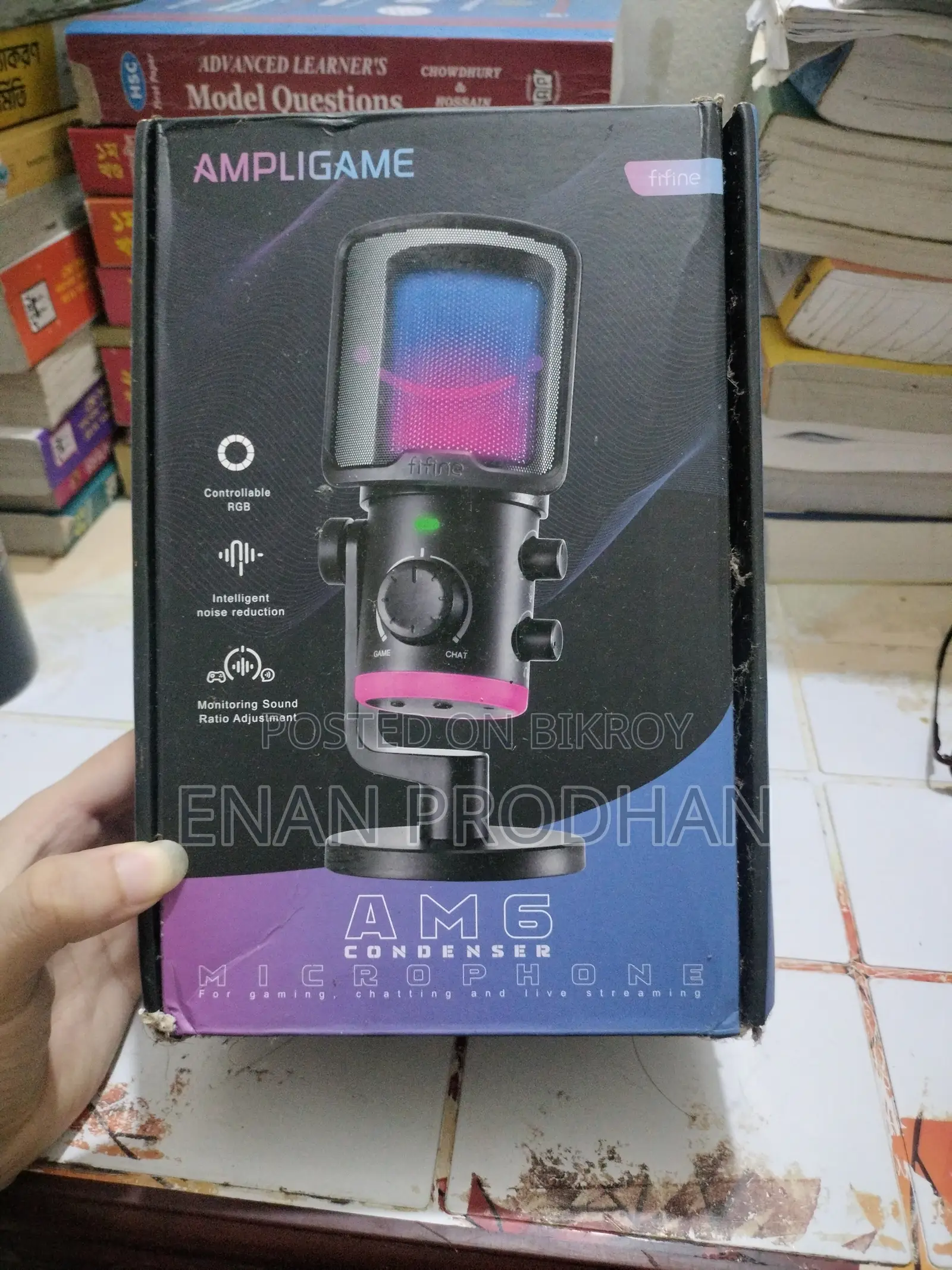 FIFINE AmpliGame AM6 RGB USB Gaming Microphone – Excellent Condition