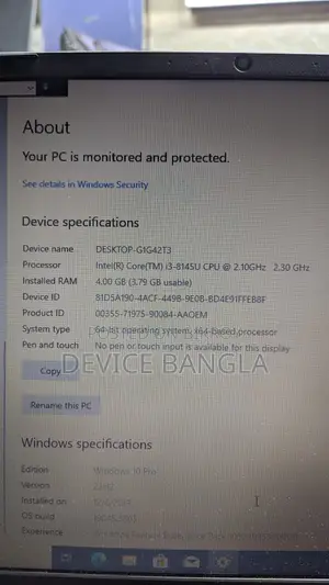 Laptop 4GB Intel Core i3 SSD 128GB